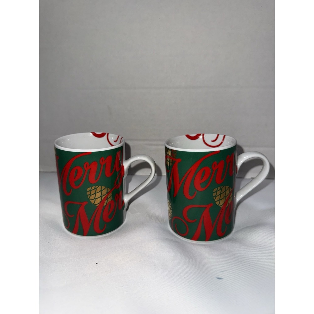 Dept 56 Christmas Coffee Cup/Mugs LOT OF 2‎ MUGS ~ EUC!